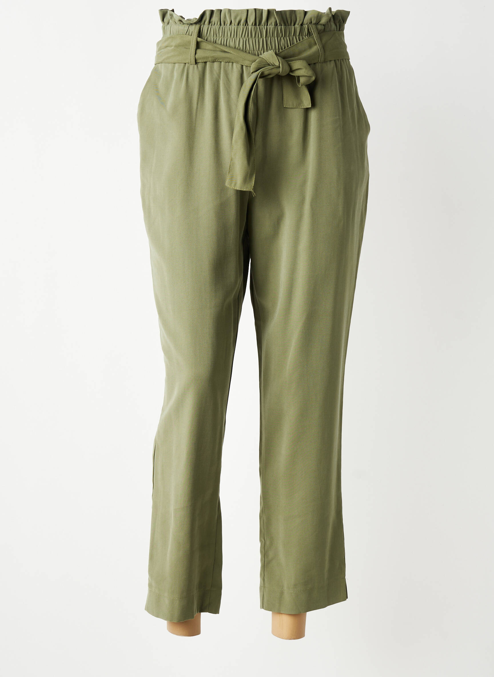 Pantalon 7/8 taille élastique taille normale vert SOFTY femme