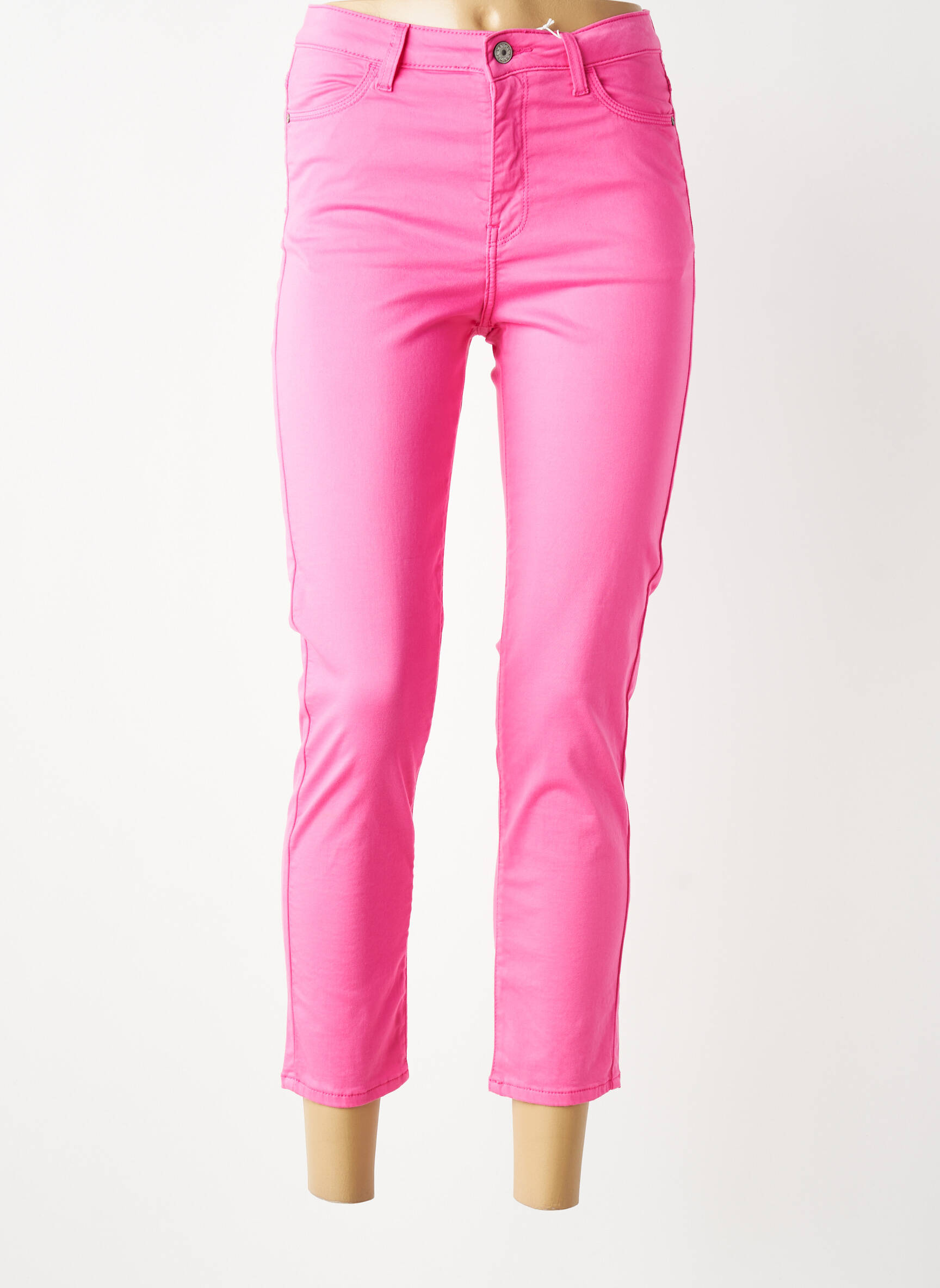 Pantalon 7/8 stretch taille normale rose KANOPE femme