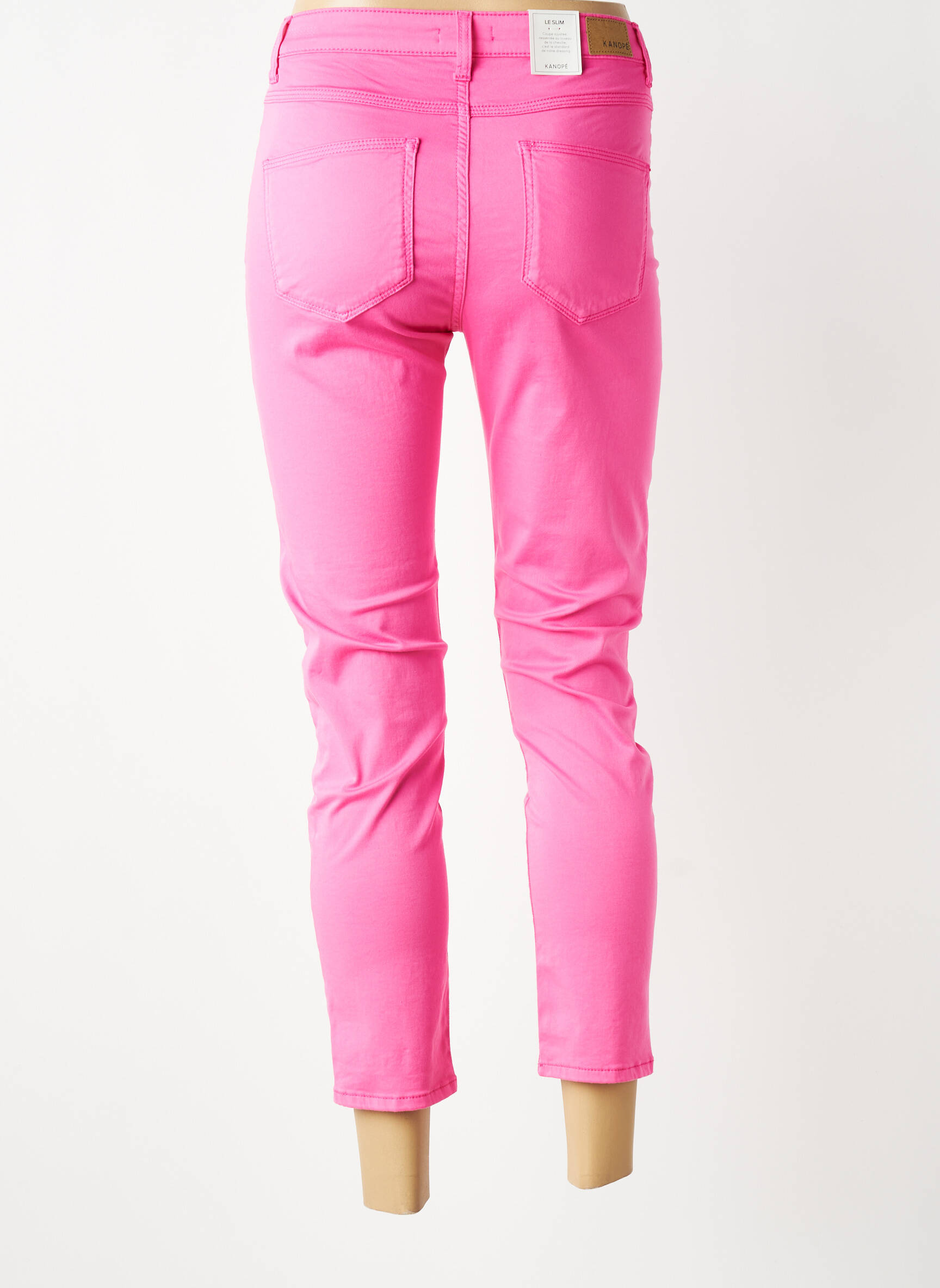 Pantalon 7/8 stretch taille normale rose KANOPE femme