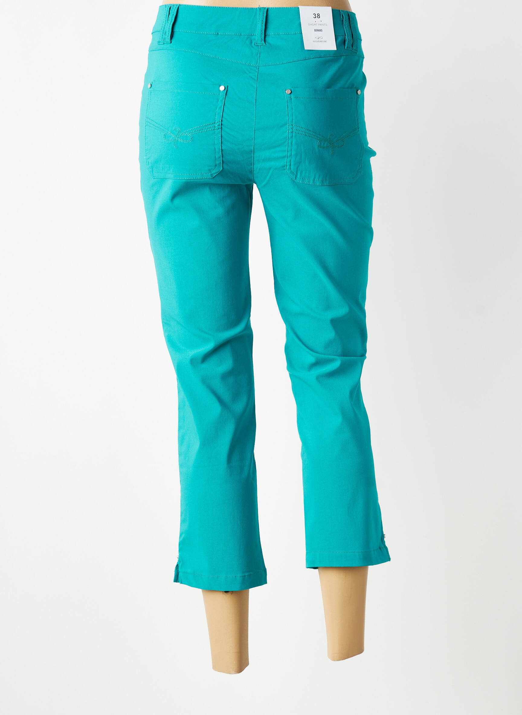 Pantacourt stretch taille normale bleu JULIE GUERLANDE femme