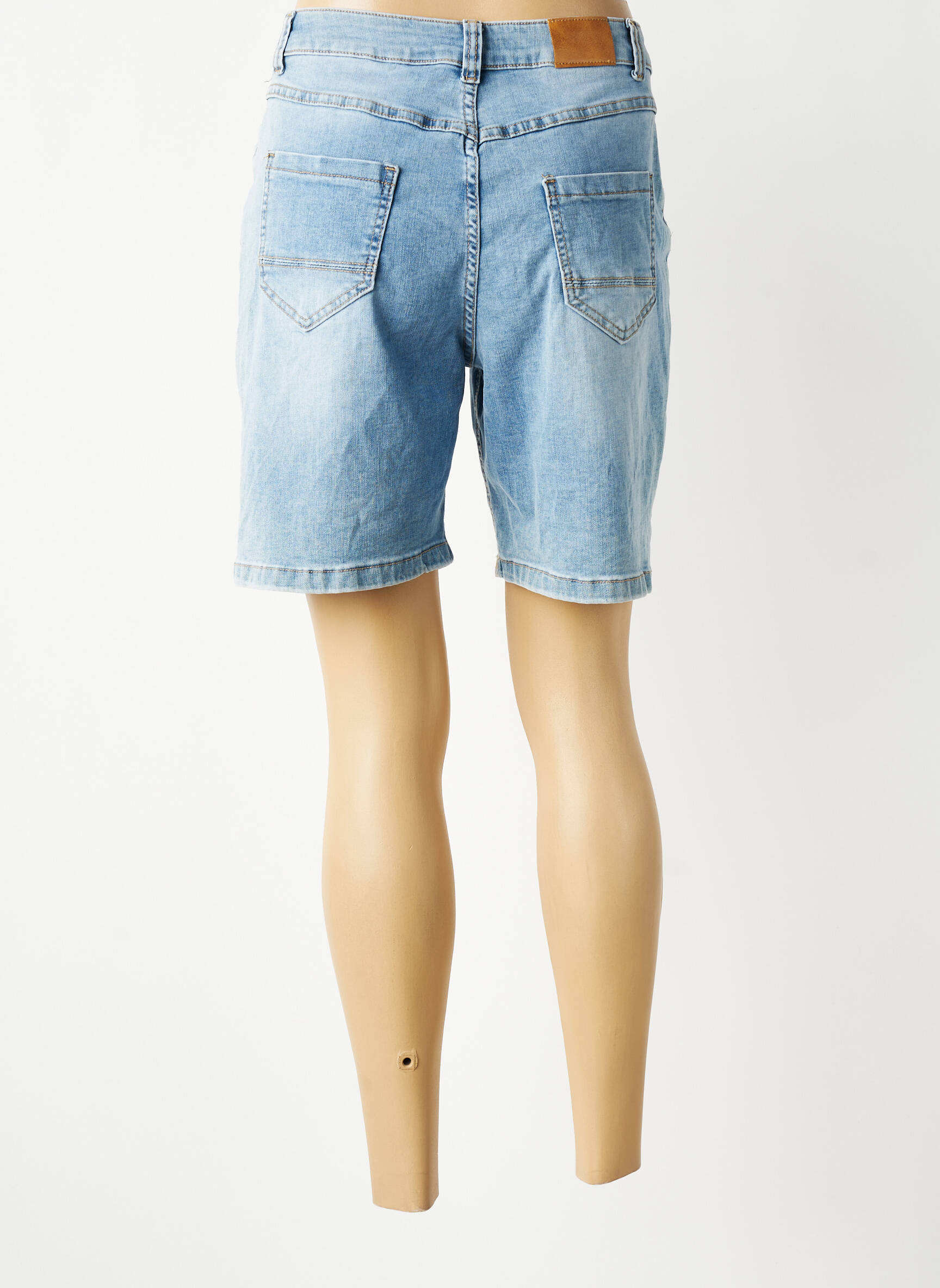 Bermuda coupe droite taille normale bleu NAIIF femme