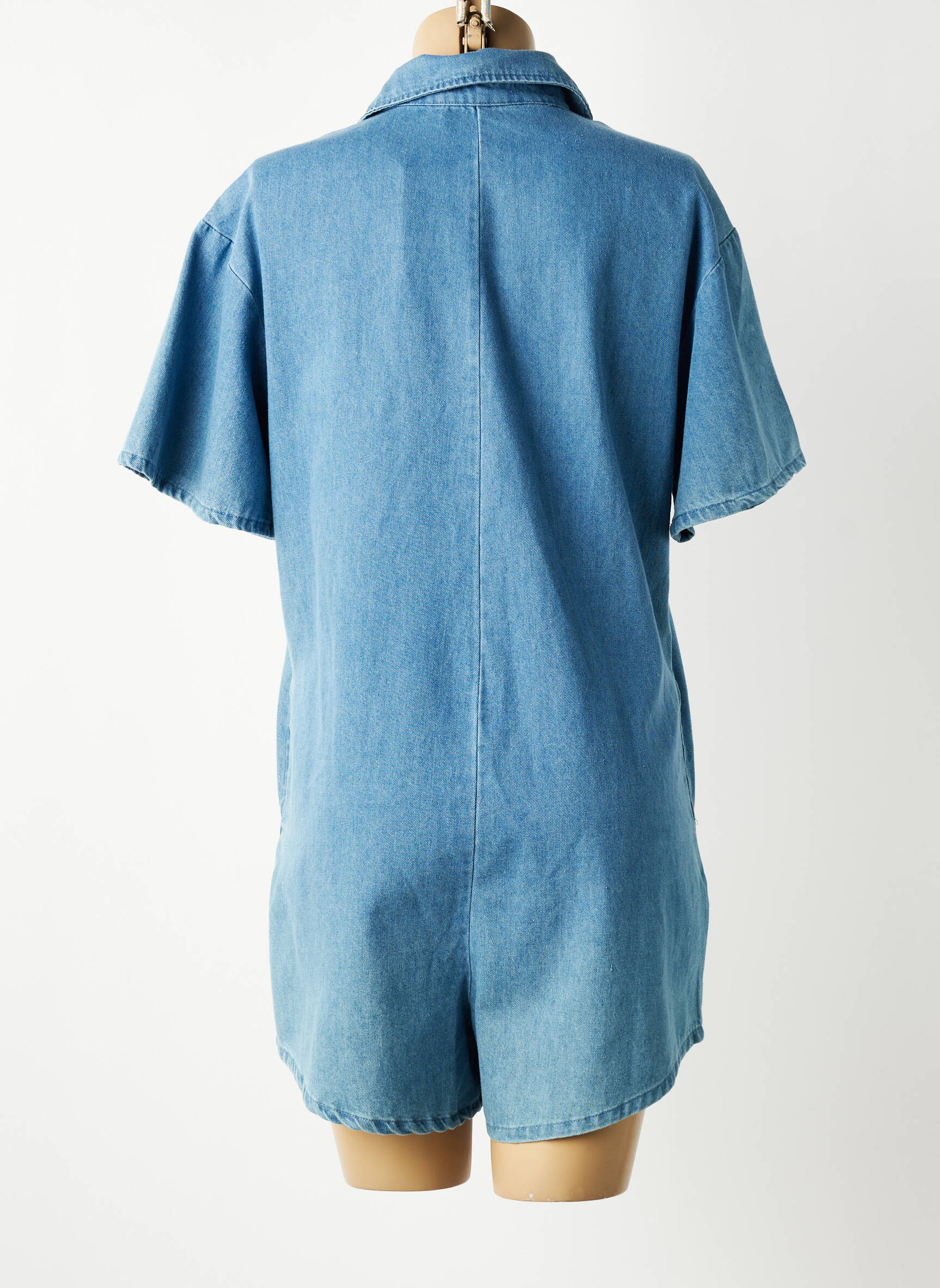 Combishort fermeture boutonnée sur le devant manches courtes bleu MAELLE femme