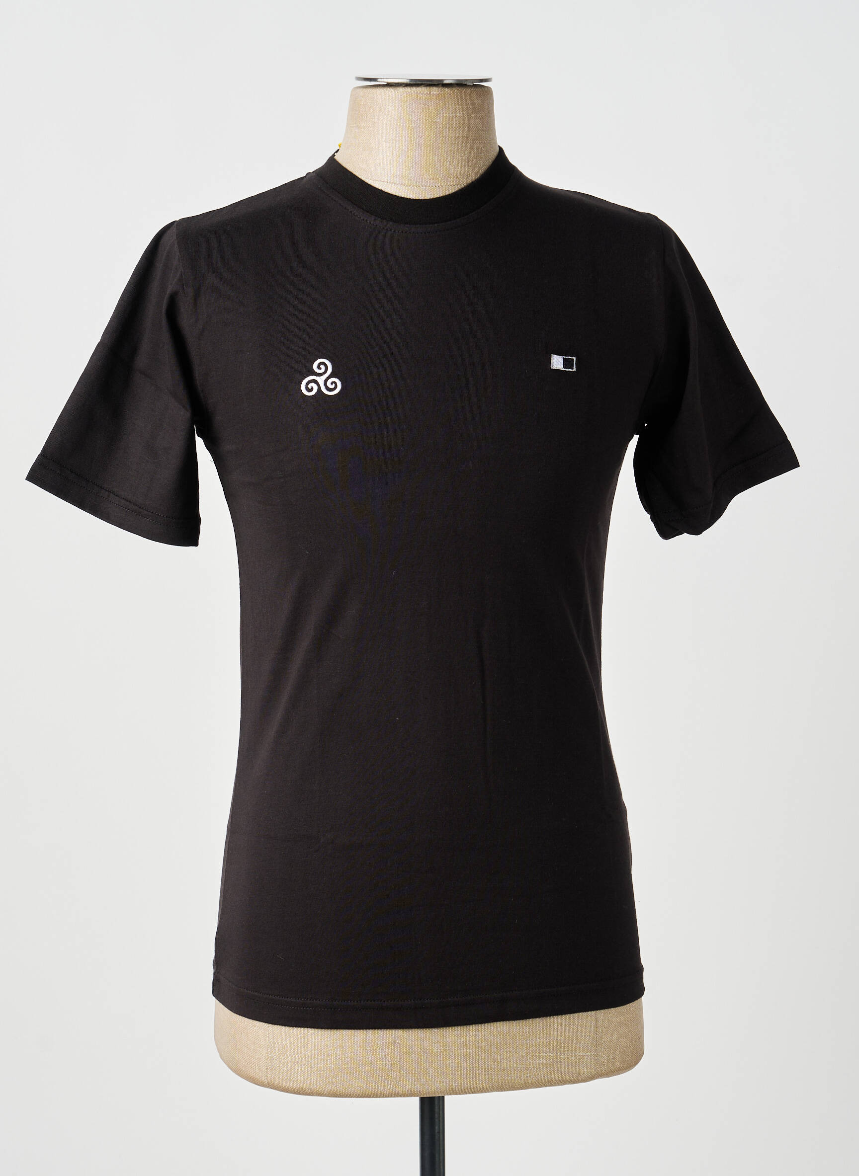 T-shirt broderie manches courtes noir GWEN & BLACK homme