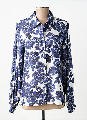 Chemisier imprimé fleurs manches longues bleu JENSEN femme