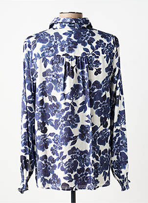 Chemisier imprimé fleurs manches longues bleu JENSEN femme