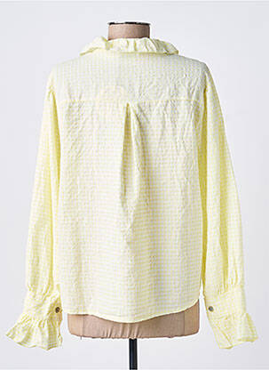 Chemisier tissage crêpe manches longues jaune LACOMY femme