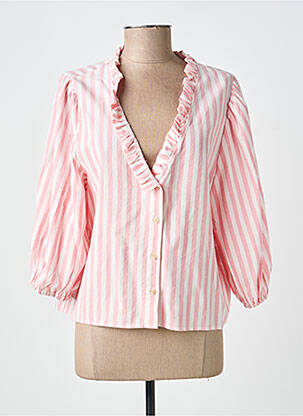 Chemisier coupe droite manches 3/4 rose JUBYLEE femme