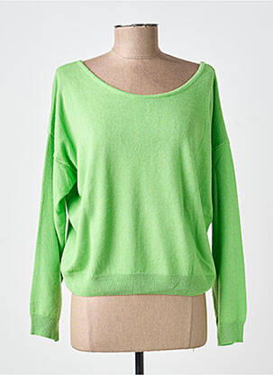 Pull col bateau manches longues vert L'ATELIER D'ANNA femme