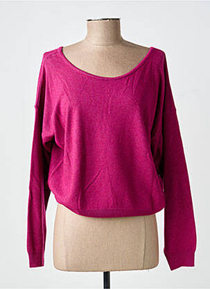 Pull col bateau manches longues rose L'ATELIER D'ANNA femme