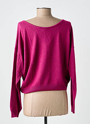 Pull col bateau manches longues rose L'ATELIER D'ANNA femme