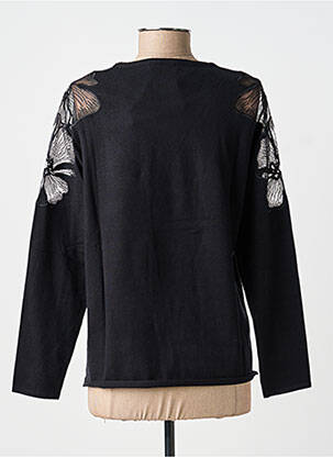 Pull coupe cintrée manches longues noir MCM femme