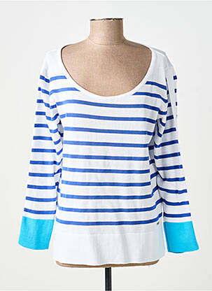 Pull coupe cintrée manches longues bleu AGATHE & LOUISE femme