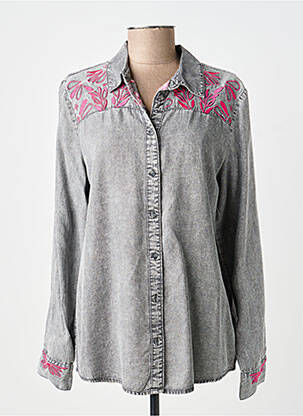 Chemisier coupe cintrée manches longues gris B.YOUNG femme