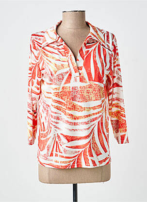 Top stretch manches 3/4 orange HALOGENE femme