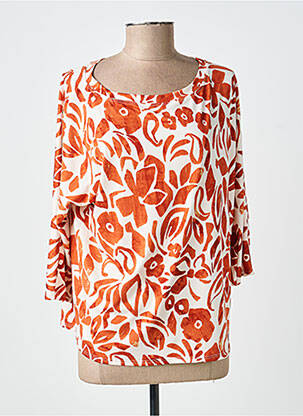 T-shirt manches 3/4 manches 3/4 marron HALOGENE femme