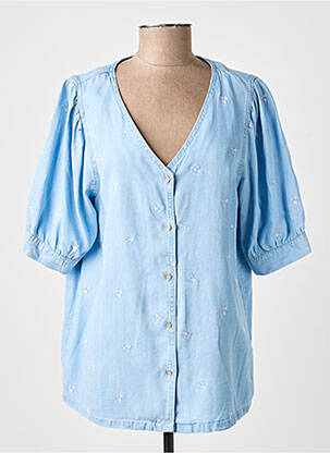 Chemisier manches courtes manches courtes bleu B.YOUNG femme