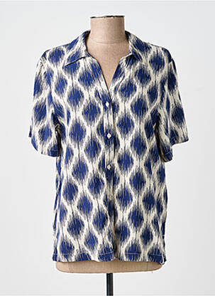 Chemisier manches courtes manches courtes bleu B.YOUNG femme