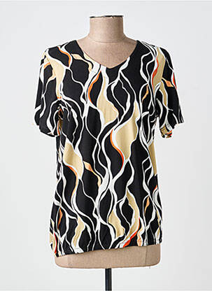 T-shirt imprimé fantaisie manches courtes noir BRANDTEX femme