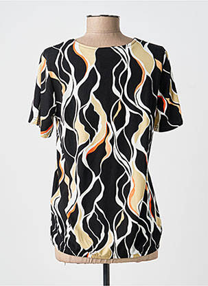 T-shirt imprimé fantaisie manches courtes noir BRANDTEX femme