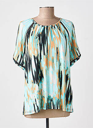 T-shirt imprimé fantaisie manches courtes bleu SIGNATURE femme