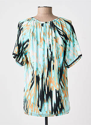 T-shirt imprimé fantaisie manches courtes bleu SIGNATURE femme