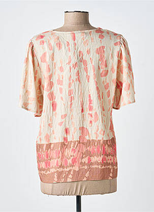 Top tissage crêpe manches courtes rose SIGNATURE femme