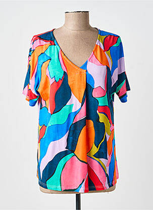 T-shirt imprimé fantaisie manches courtes bleu TELMAIL femme