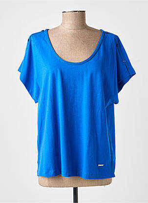 T-shirt coupe droite manches courtes bleu AGATHE & LOUISE femme