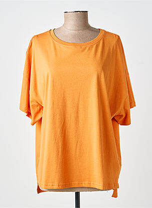 T-shirt coupe droite manches courtes orange CISO femme