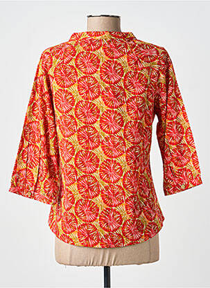 Chemisier imprimé fleurs manches 3/4 orange AGATHE & LOUISE femme