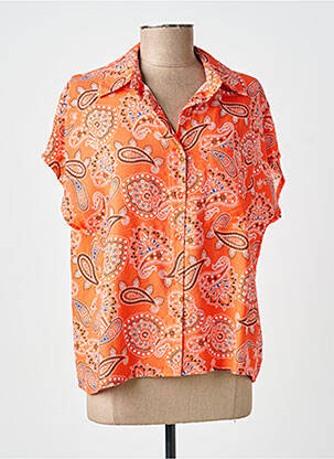 Chemisier manches courtes manches courtes orange JUBYLEE femme