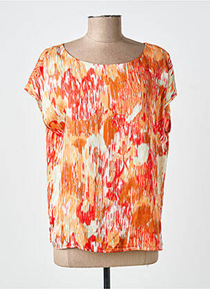 Top imprimé fantaisie manches courtes orange SURKANA femme