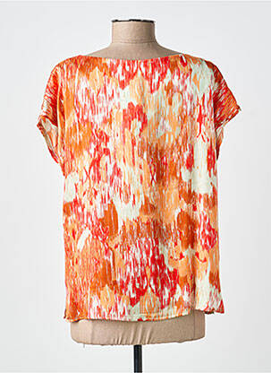Top imprimé fantaisie manches courtes orange SURKANA femme