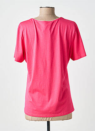T-shirt col v manches courtes rose JULIE GUERLANDE femme