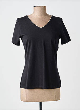 T-shirt col v manches courtes noir JULIE GUERLANDE femme