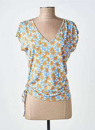 T-shirt imprimé fantaisie manches courtes bleu SURKANA femme