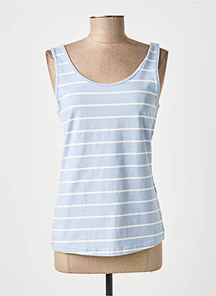 Débardeur stretch sans manche bleu JENSEN femme