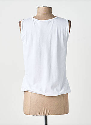Débardeur stretch sans manche blanc SIGNATURE femme