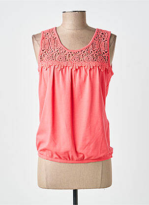 Débardeur stretch sans manche rose SIGNATURE femme