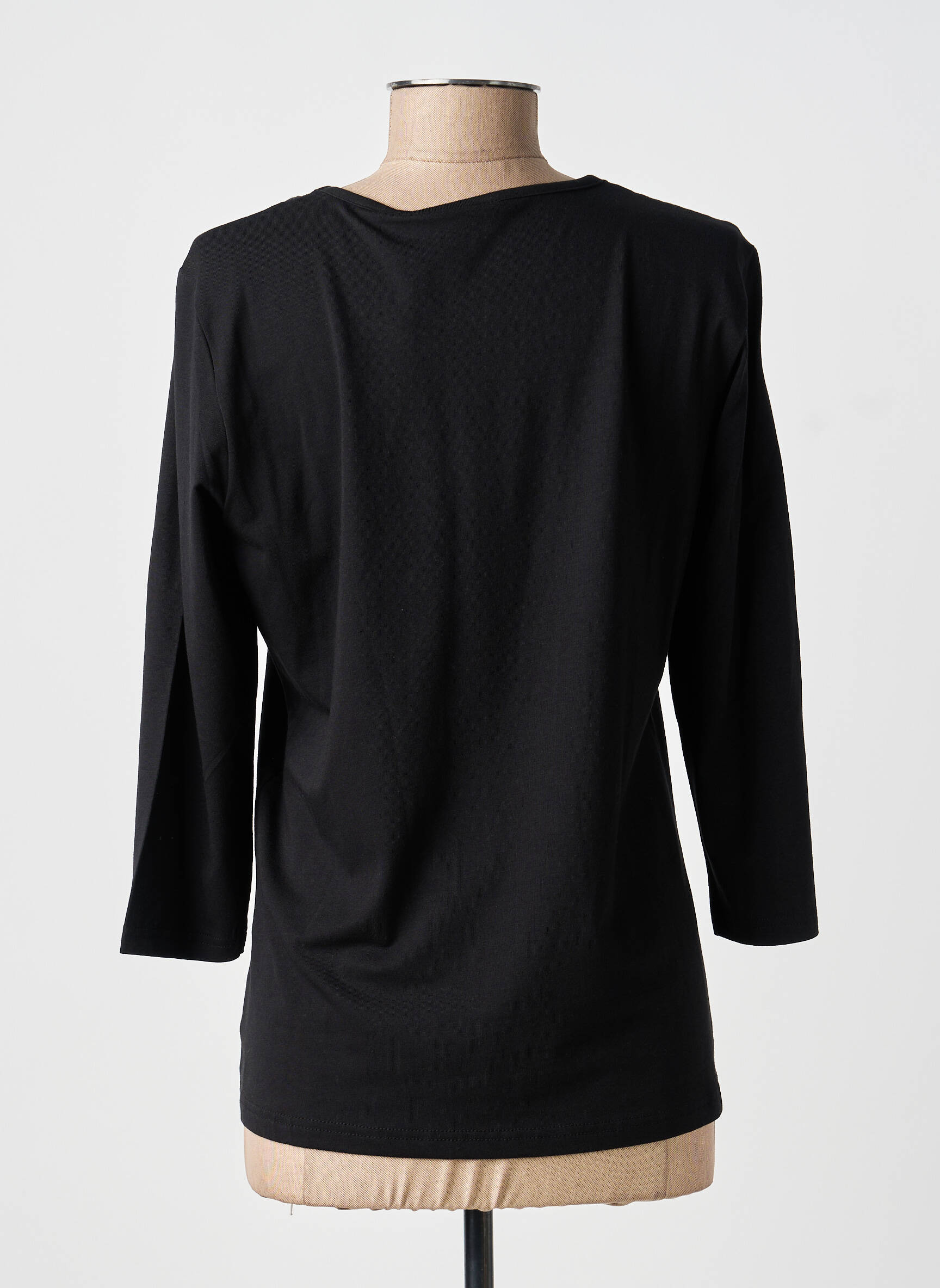 T-shirt manches 3/4 manches 3/4 noir SIGNATURE femme