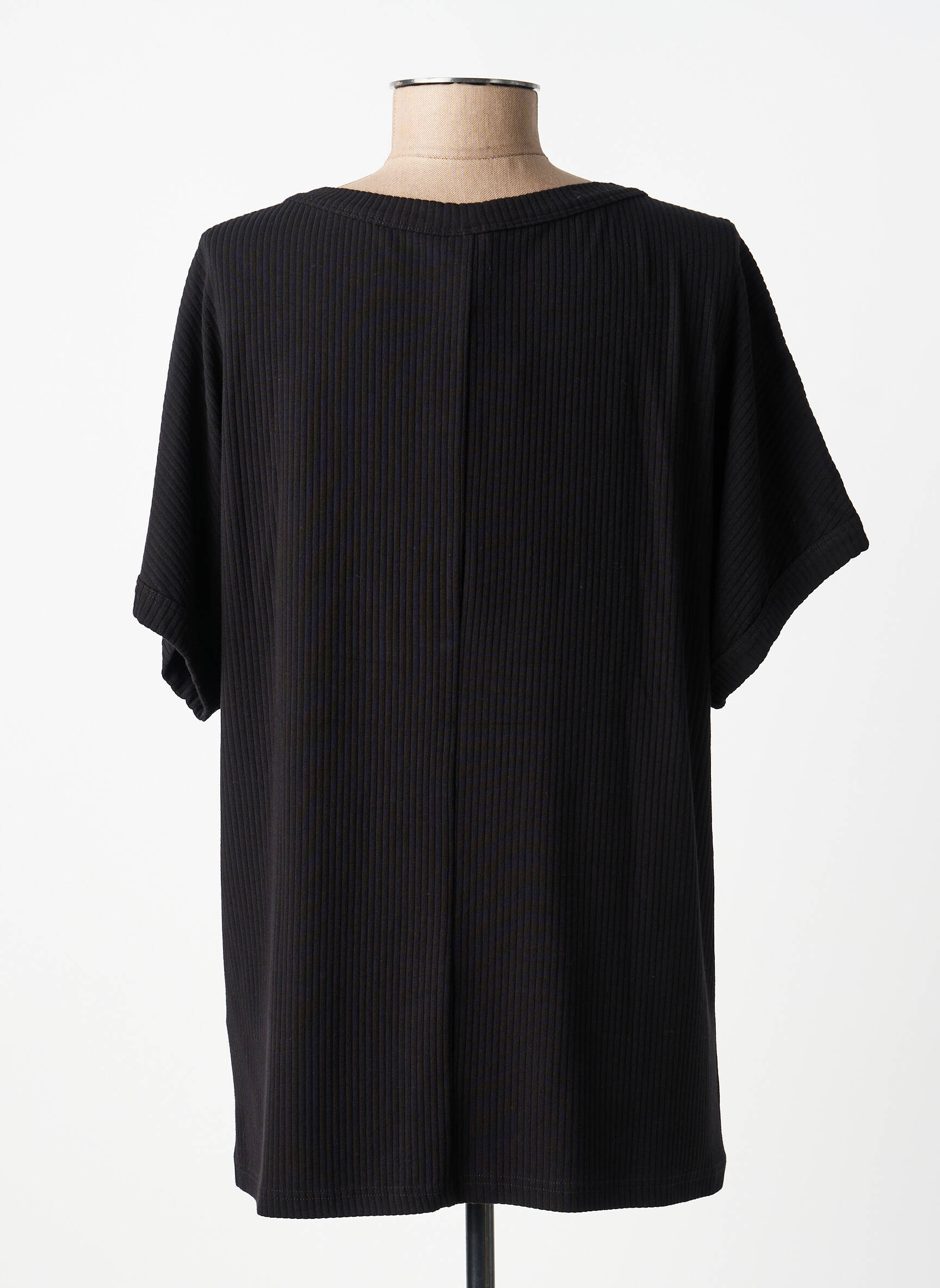 T-shirt coupe droite manches courtes noir CISO femme