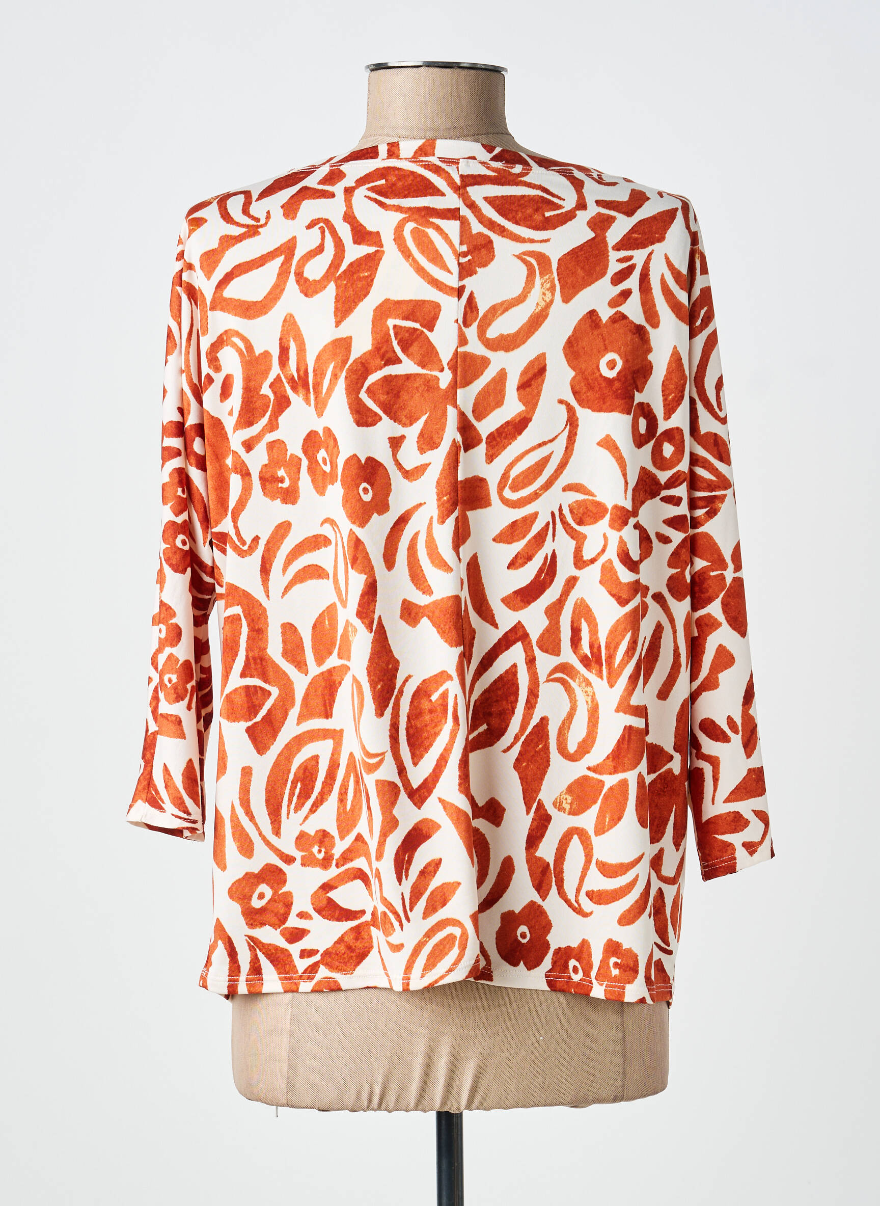 T-shirt manches 3/4 manches 3/4 marron HALOGENE femme
