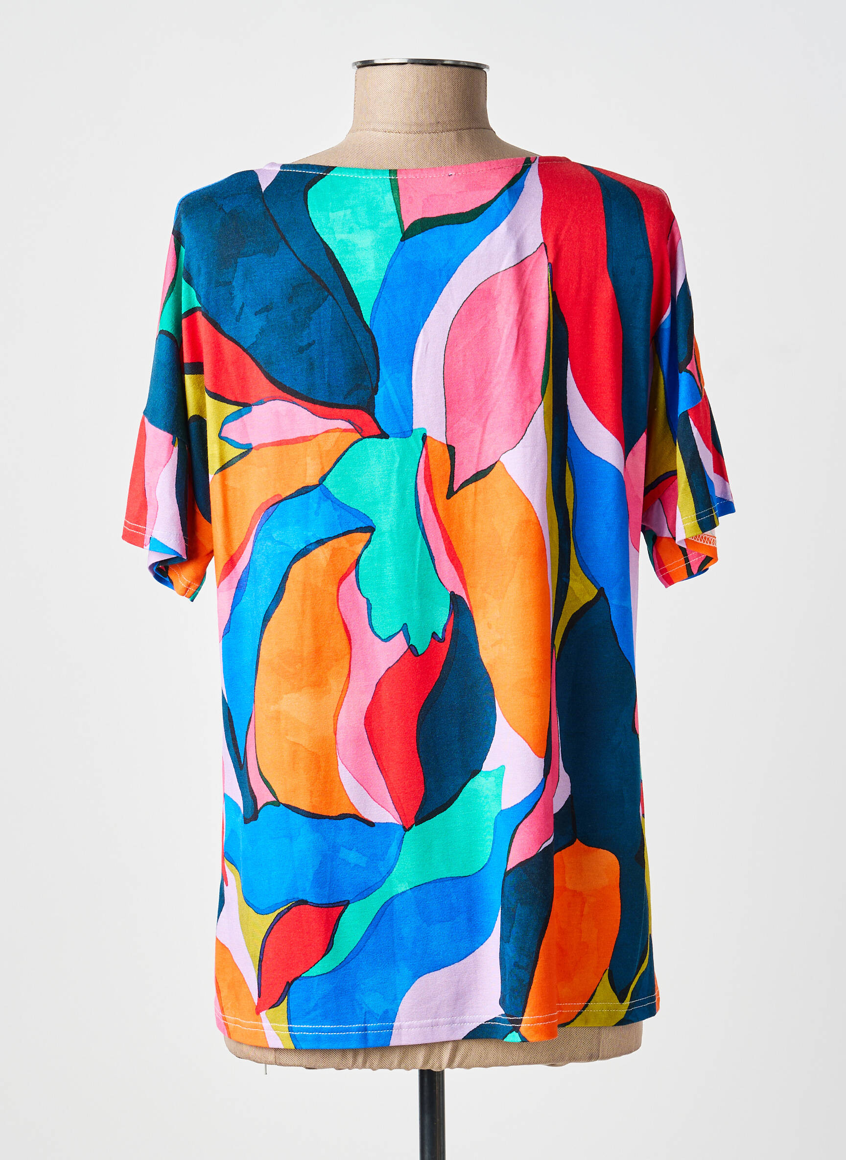 T-shirt imprimé fantaisie manches courtes bleu TELMAIL femme