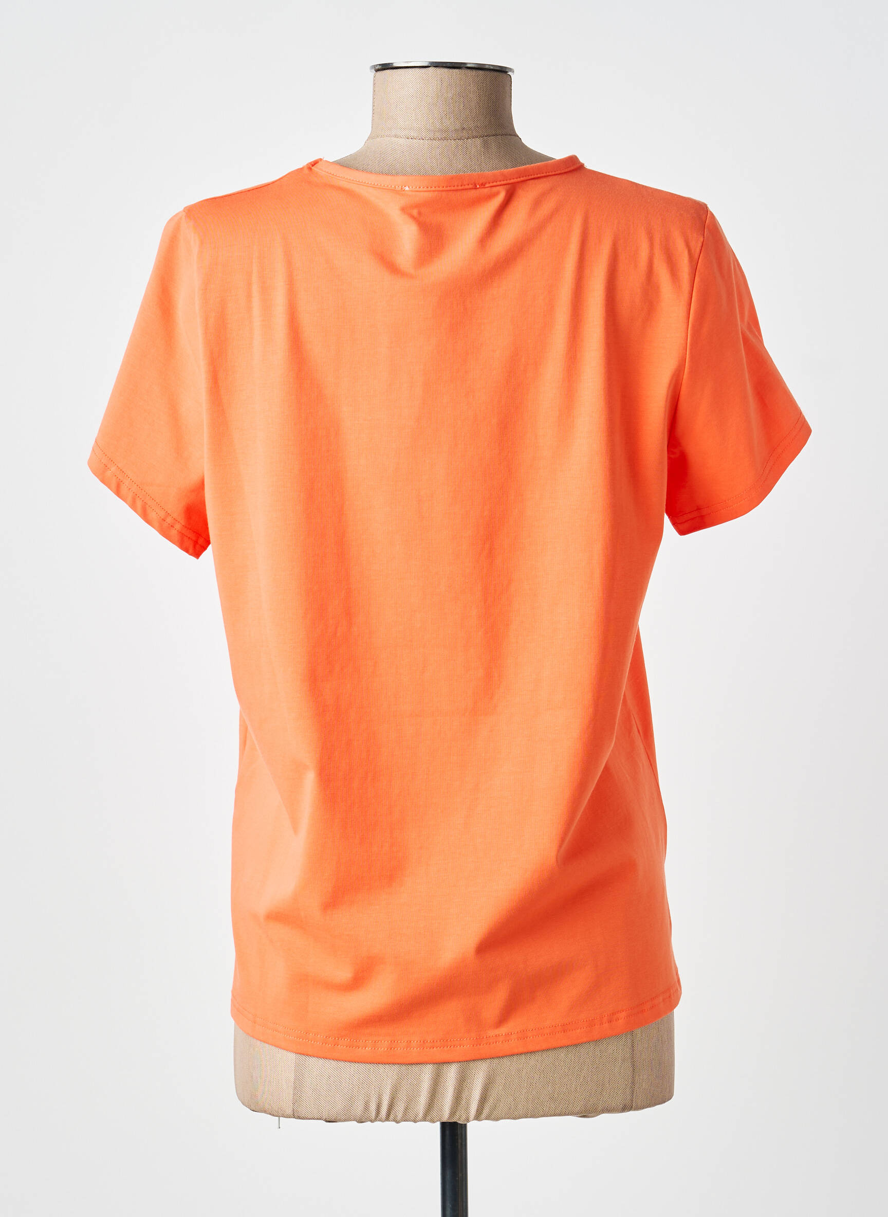 T-shirt stretch manches courtes orange MCM femme