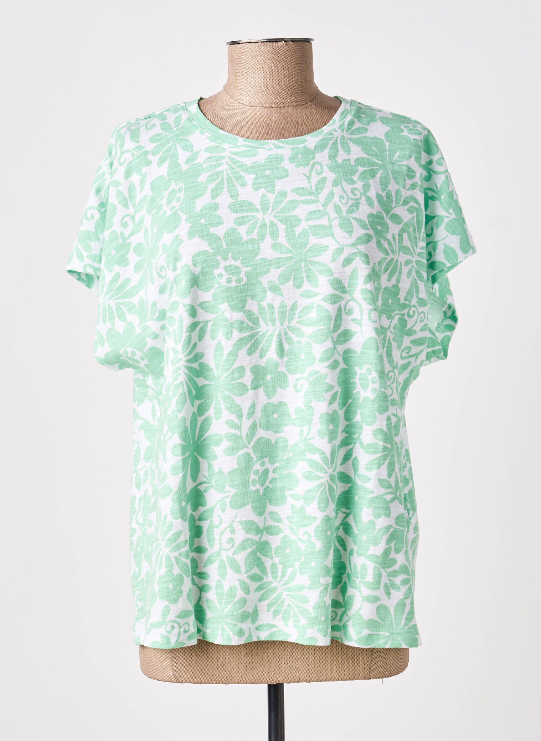 T-shirt coupe droite manches courtes vert BRANDTEX femme
