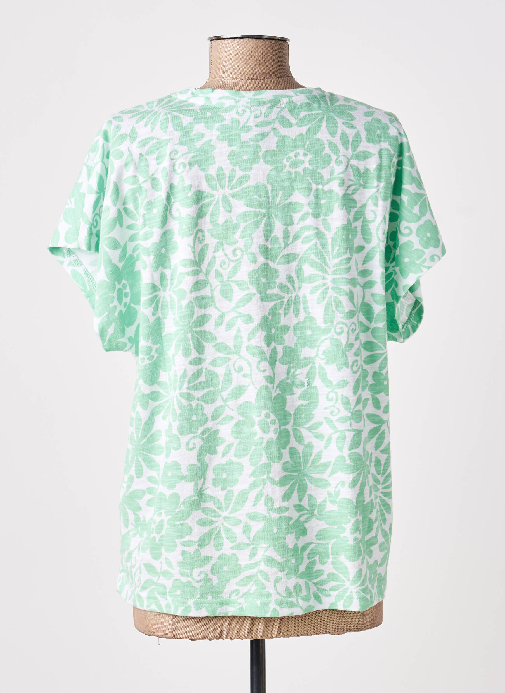 T-shirt coupe droite manches courtes vert BRANDTEX femme