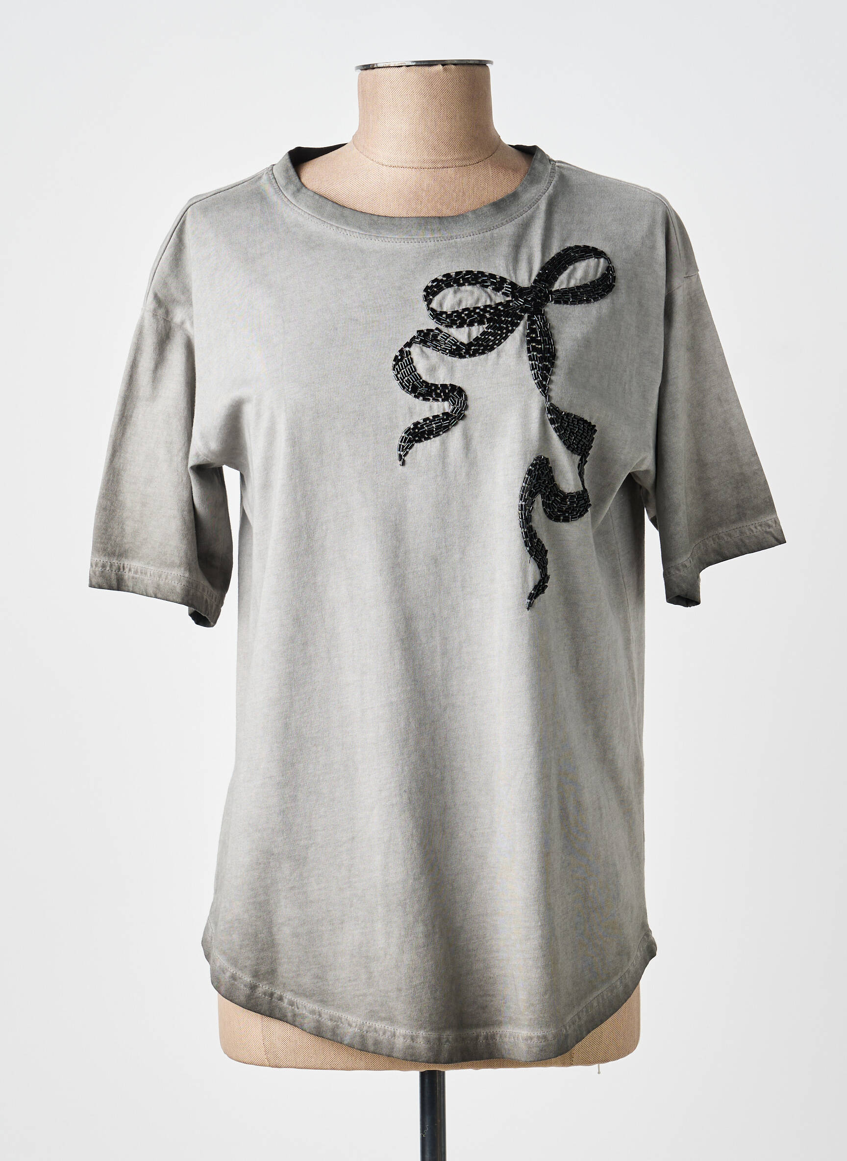 T-shirt coupe droite manches courtes gris JENSEN femme
