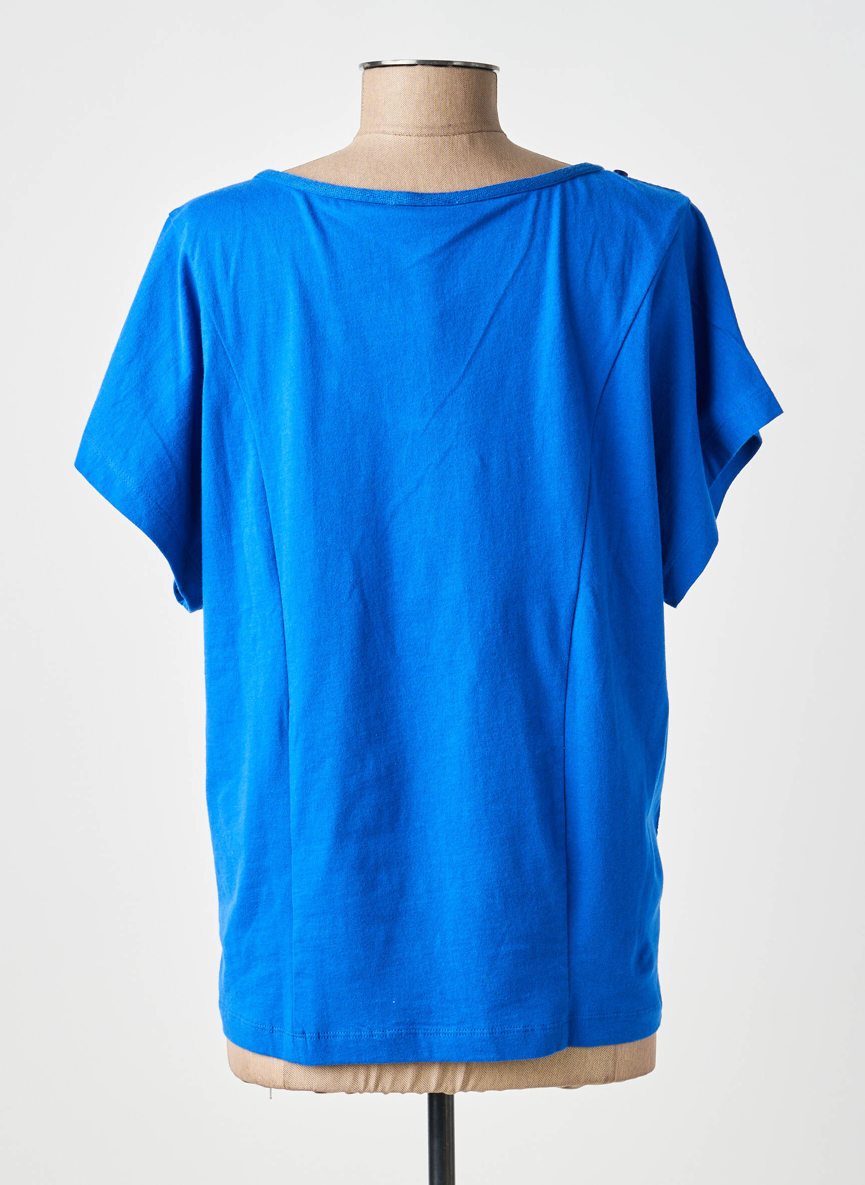T-shirt coupe droite manches courtes bleu AGATHE & LOUISE femme