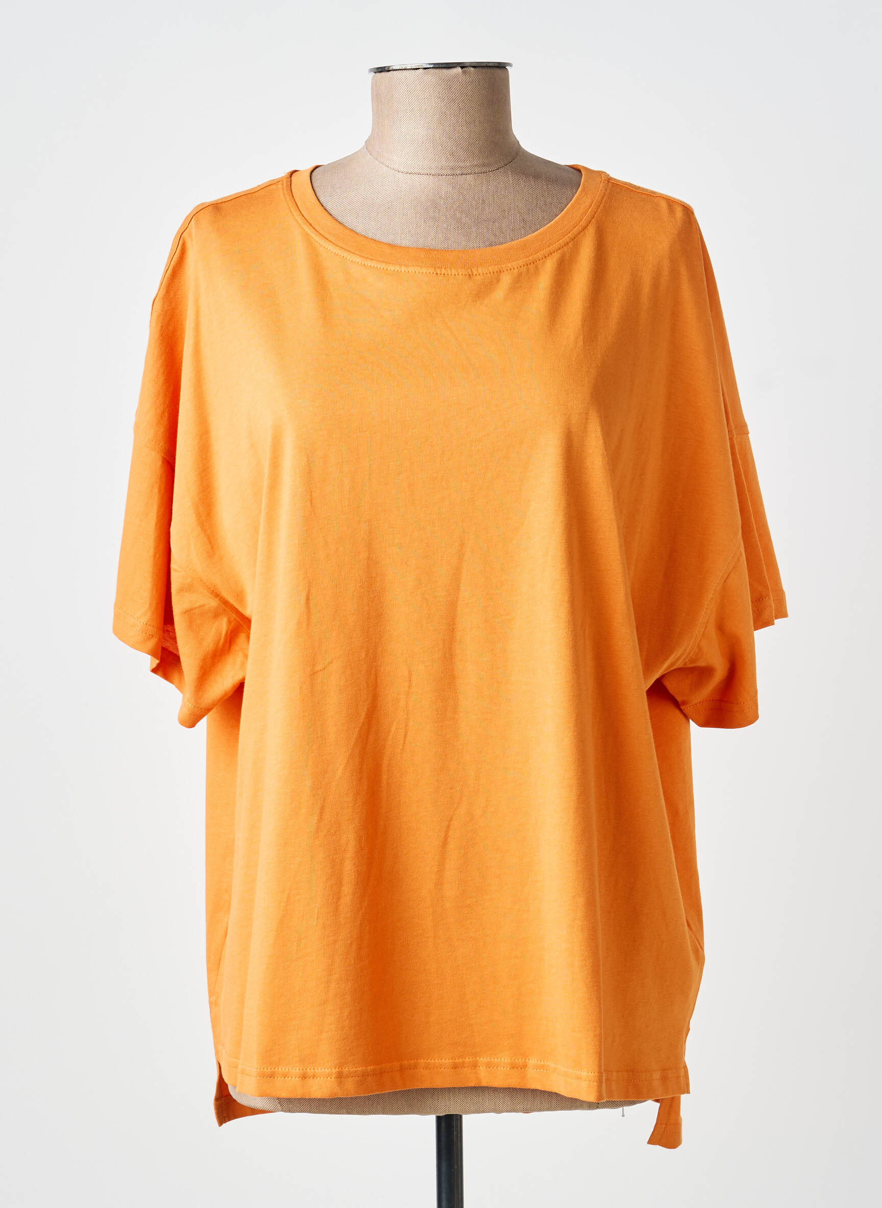 T-shirt coupe droite manches courtes orange CISO femme