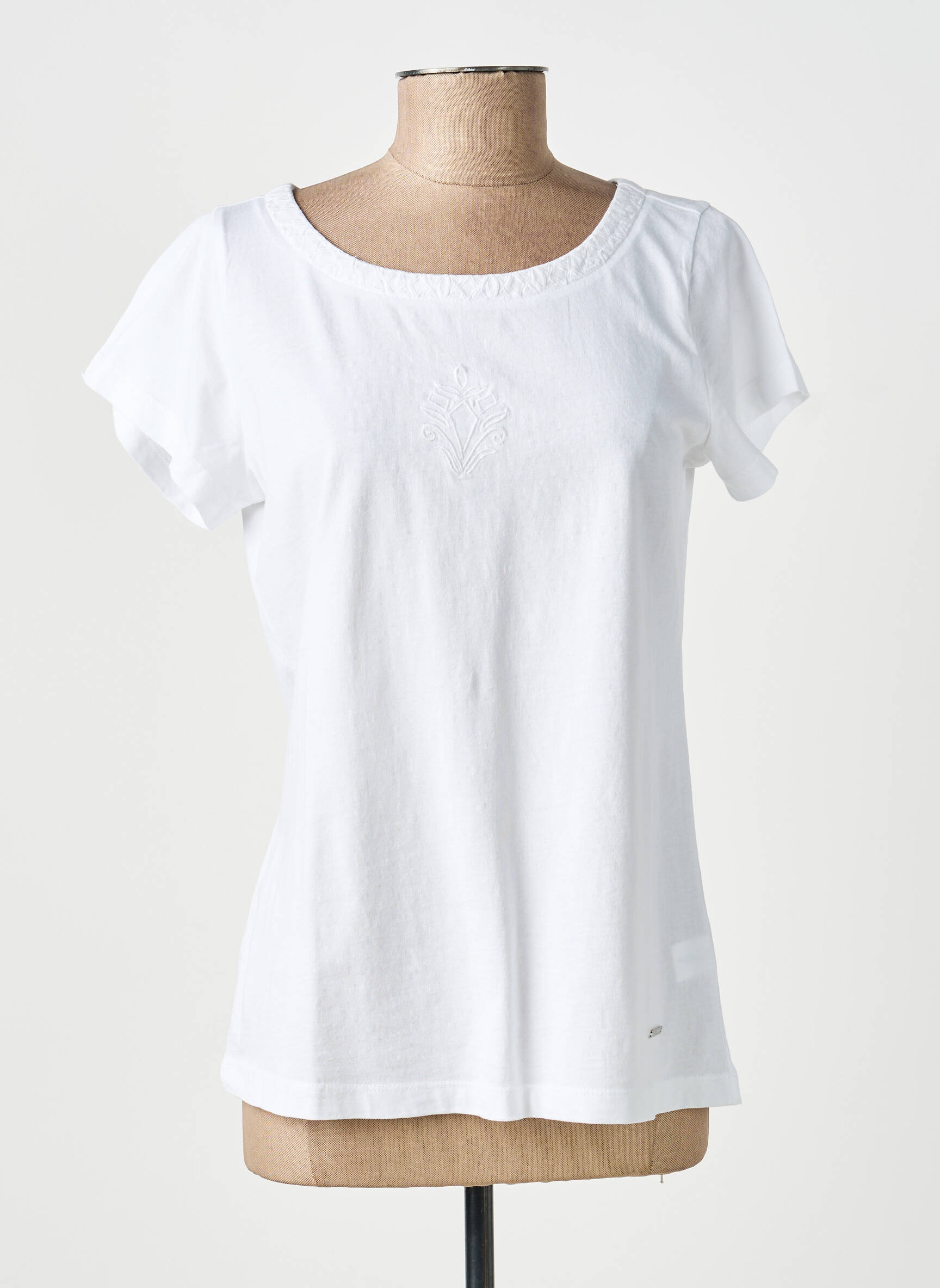 T-shirt stretch manches courtes blanc AGATHE & LOUISE femme